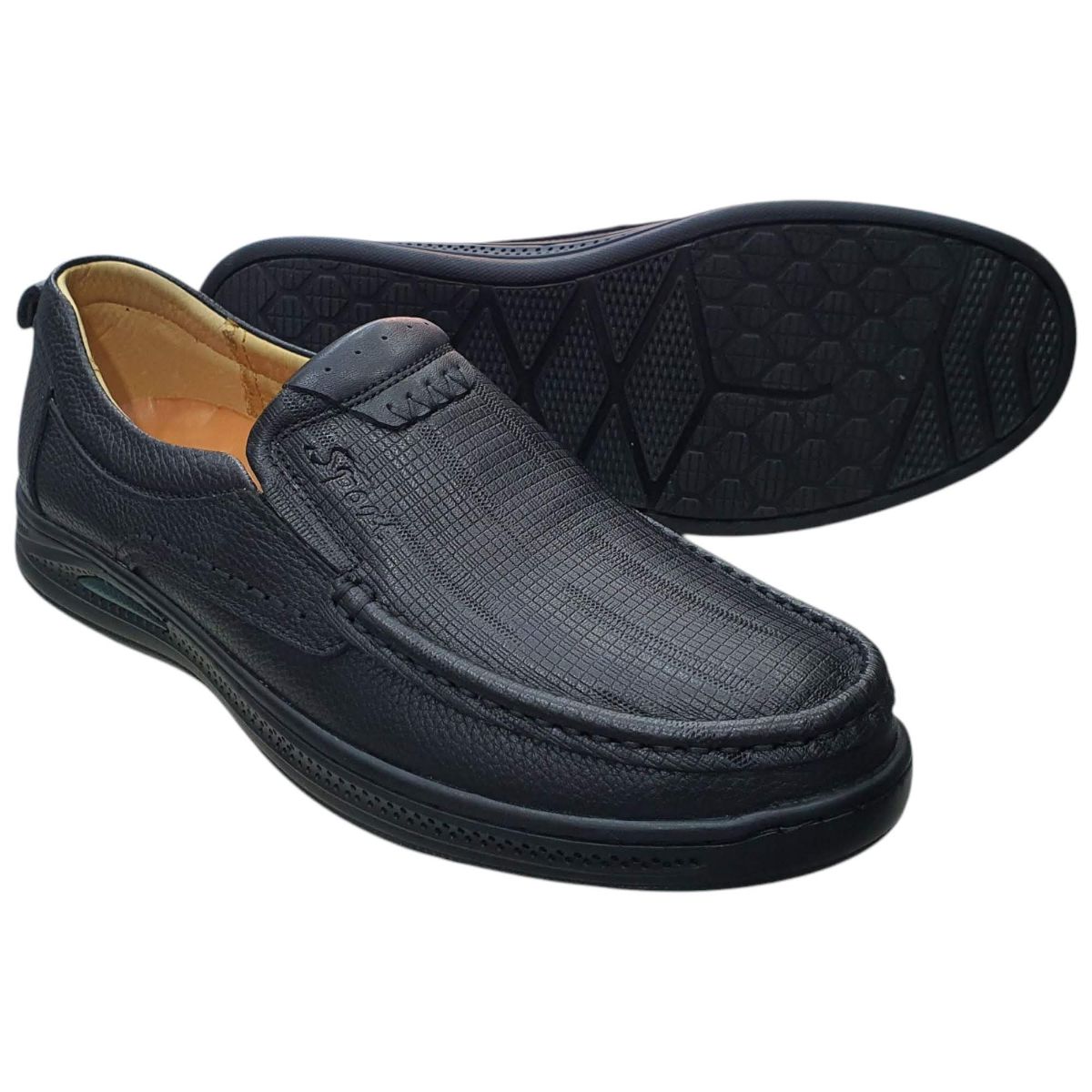 Giày mọi nam xỏ chân Hải Nancy da bò cao cấp Q923D