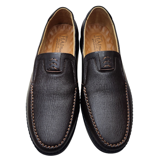 Giày mọi nam xỏ chân Hải Nancy da bò trơn VA356N