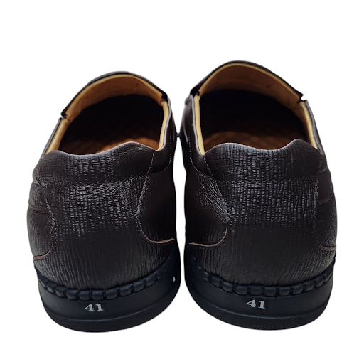 Giày mọi nam xỏ chân Hải Nancy da bò trơn VA356N