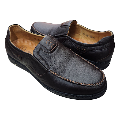Giày mọi nam xỏ chân Hải Nancy da bò trơn VA356N