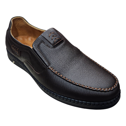 Giày mọi nam xỏ chân Hải Nancy da bò trơn VA356N