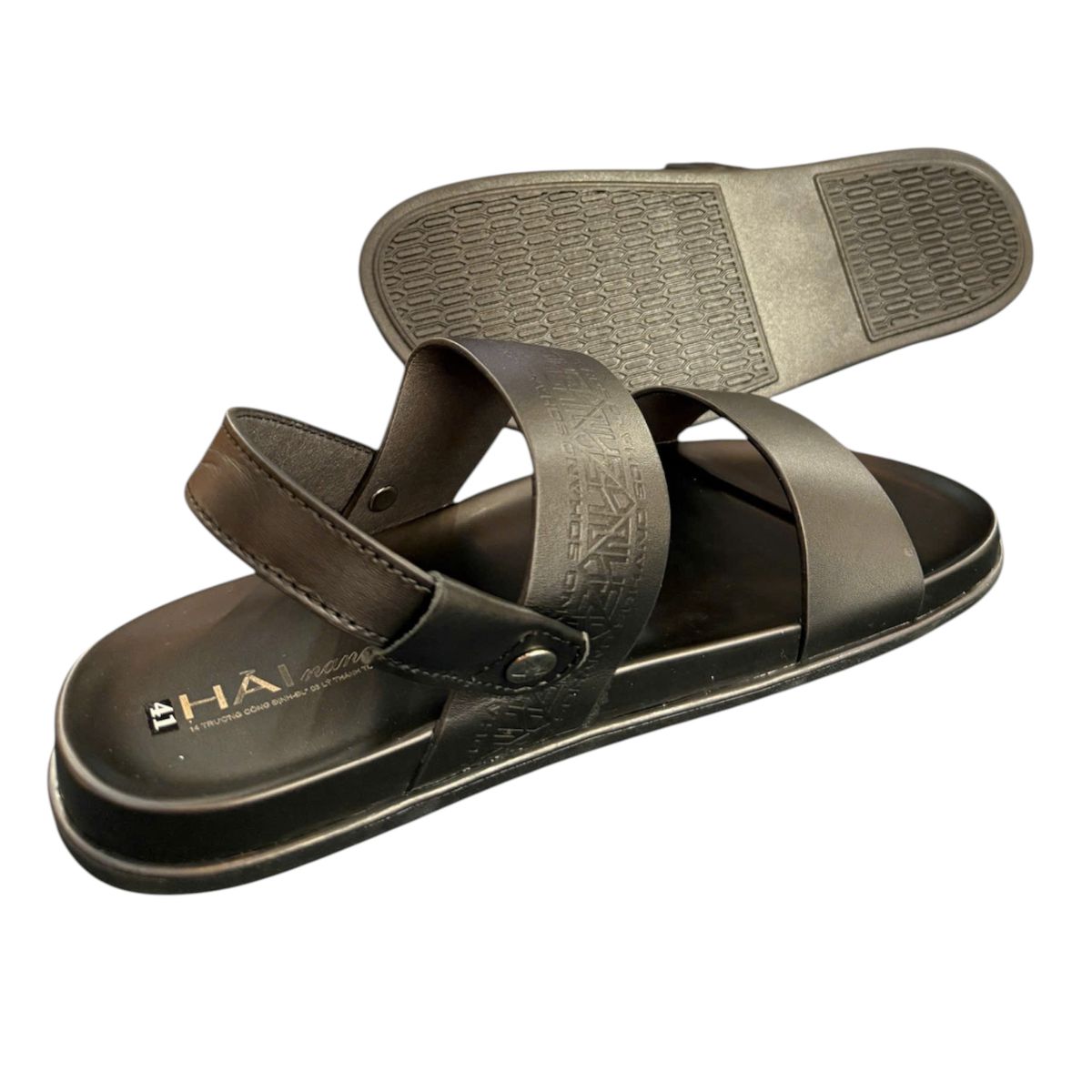 Sandal nam quai ngang Hải Nancy da bò cao cấp SD007D