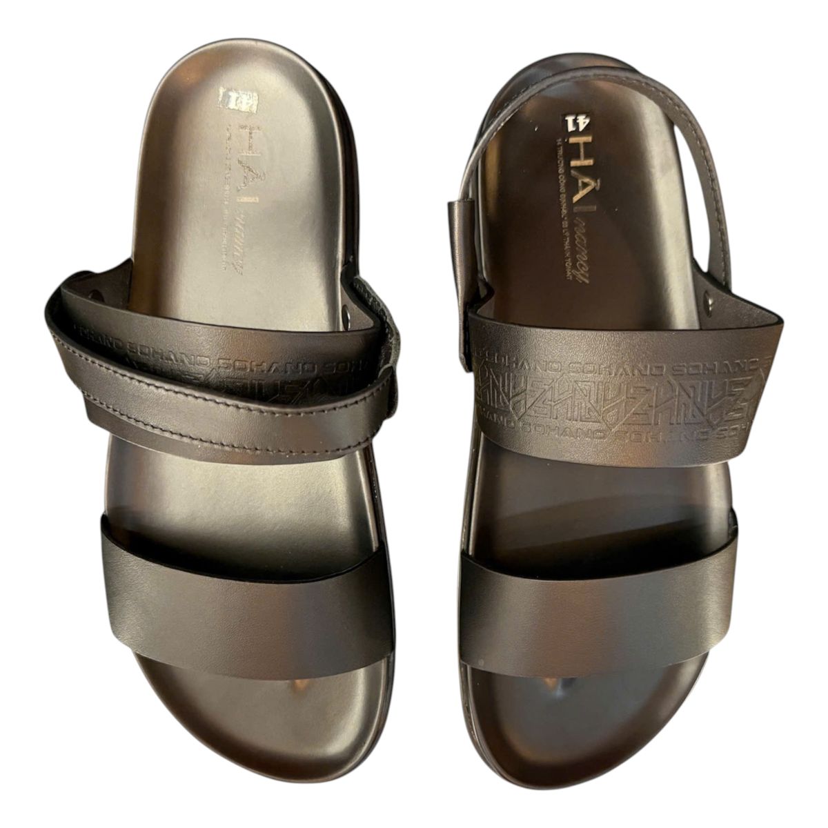 Sandal nam quai ngang Hải Nancy da bò cao cấp SD007D