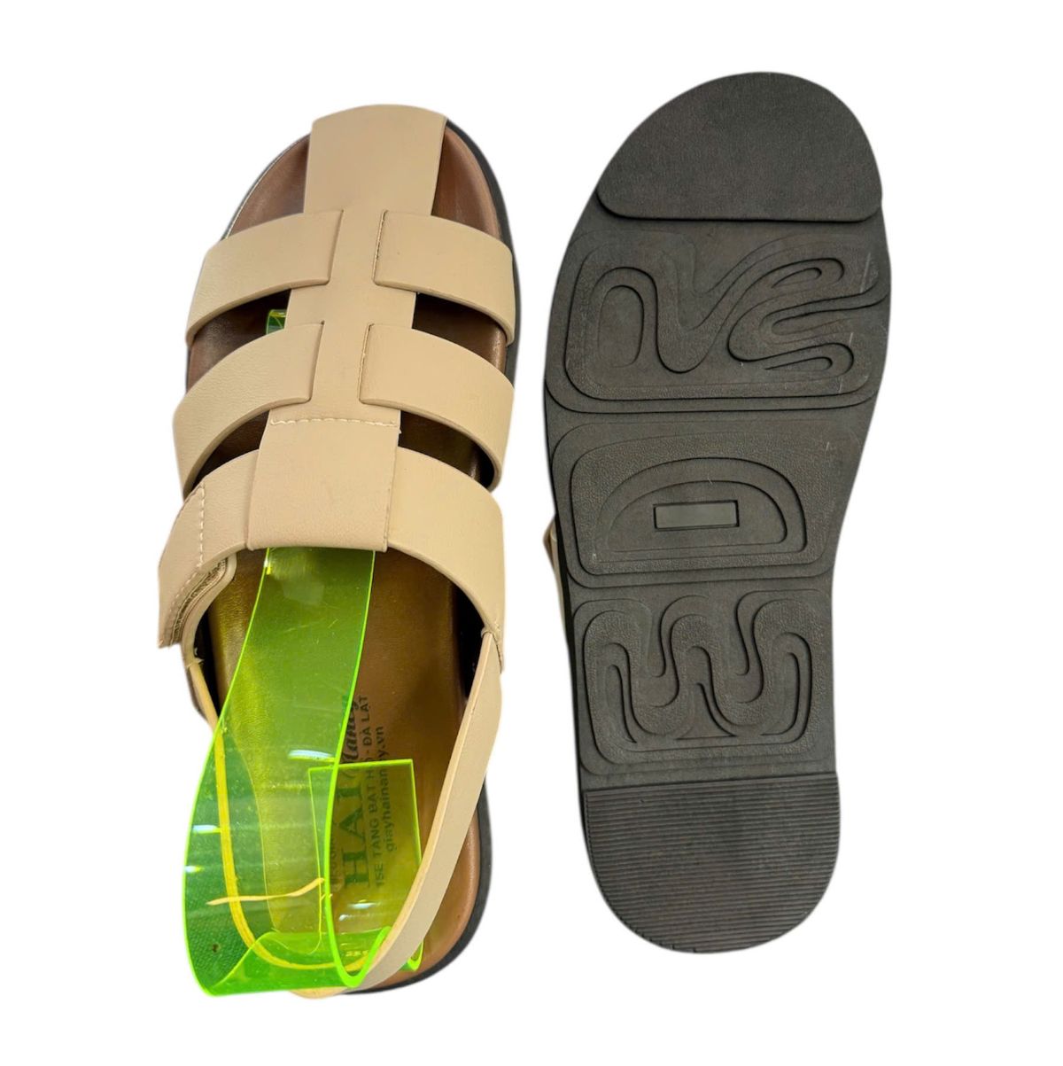 Sandal nam quai chéo Hải Nancy da bò cao cấp SR005K