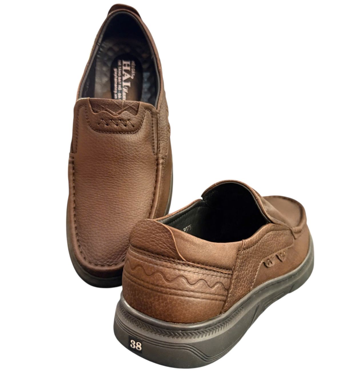 Giày mọi nam xỏ chân Hải Nancy da bò cao cấp IN827N