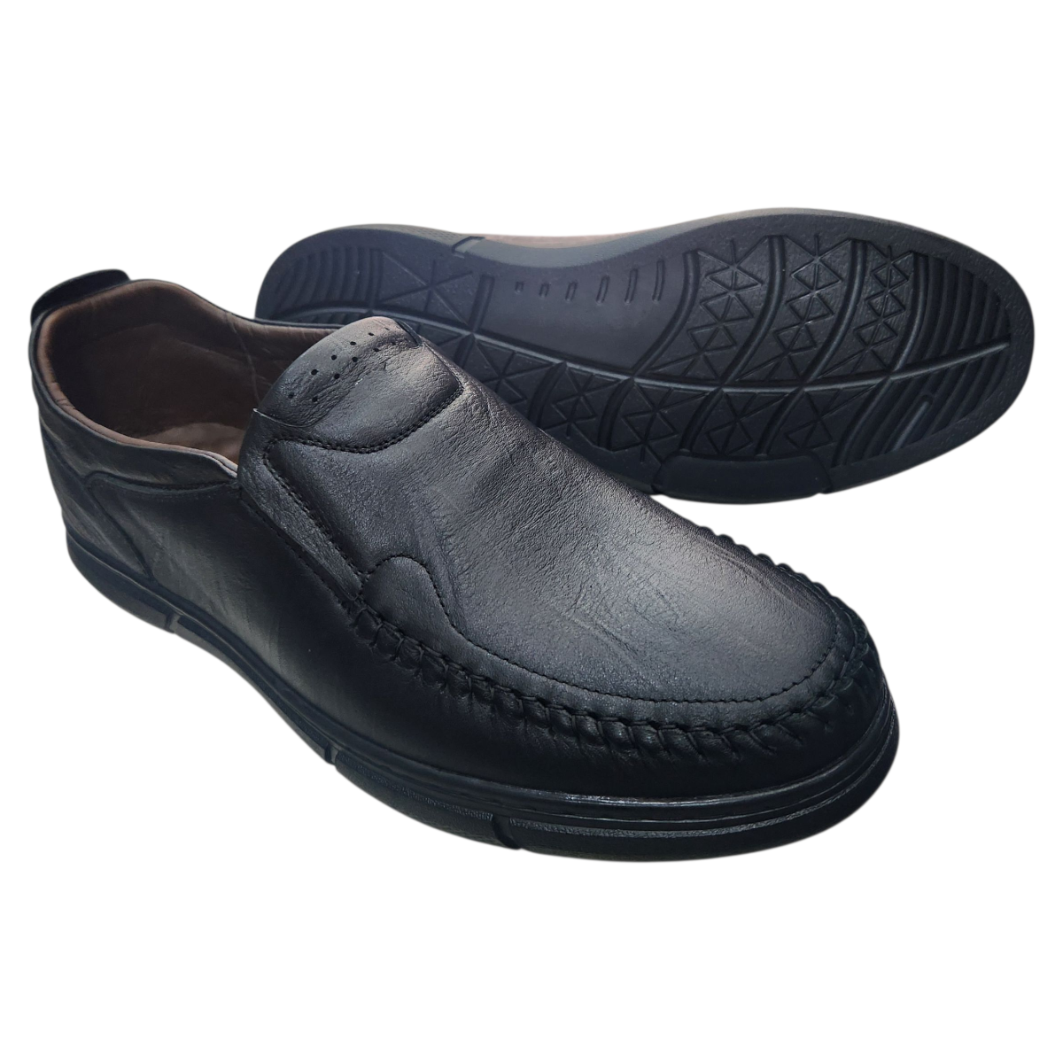 Giày mọi nam xỏ chân Hải Nancy da bò Big Size MBS2506D