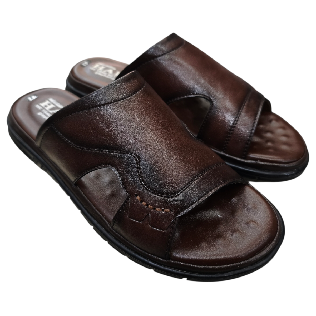 Dép nam quai chéo Hải Nancy da bò cao cấp 46741N