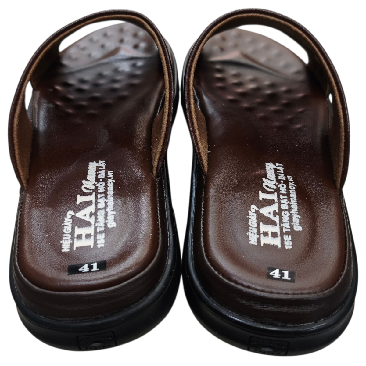 Dép nam quai chéo Hải Nancy da bò cao cấp 46741N