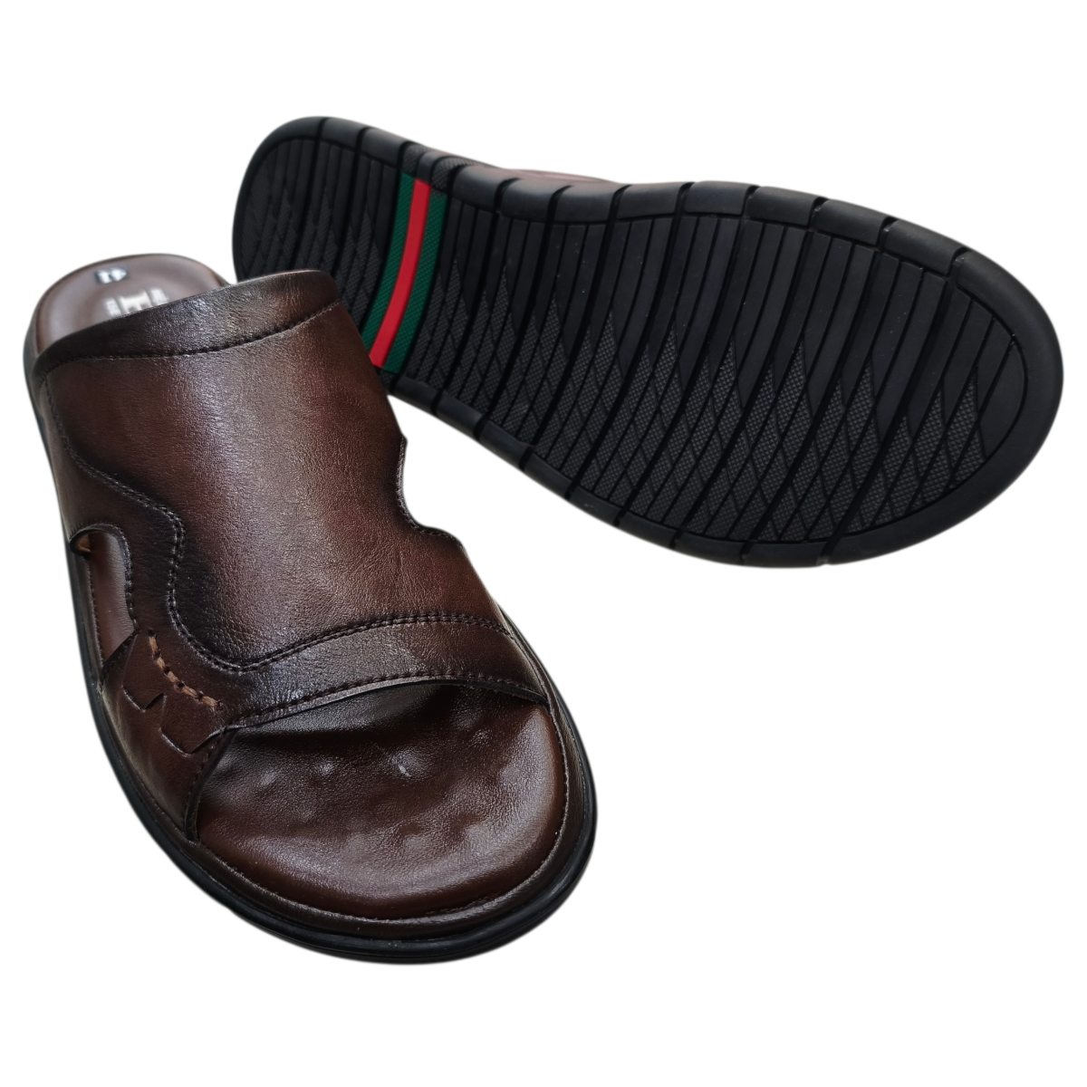 Dép nam quai chéo Hải Nancy da bò cao cấp 46741N