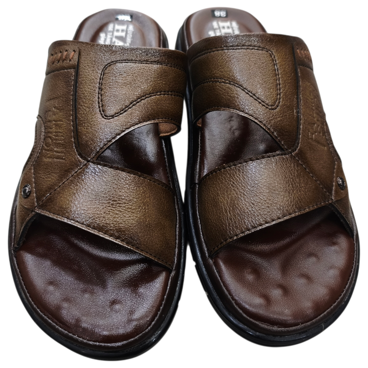 Dép nam quai chéo Hải Nancy da bò cao cấp 46743V