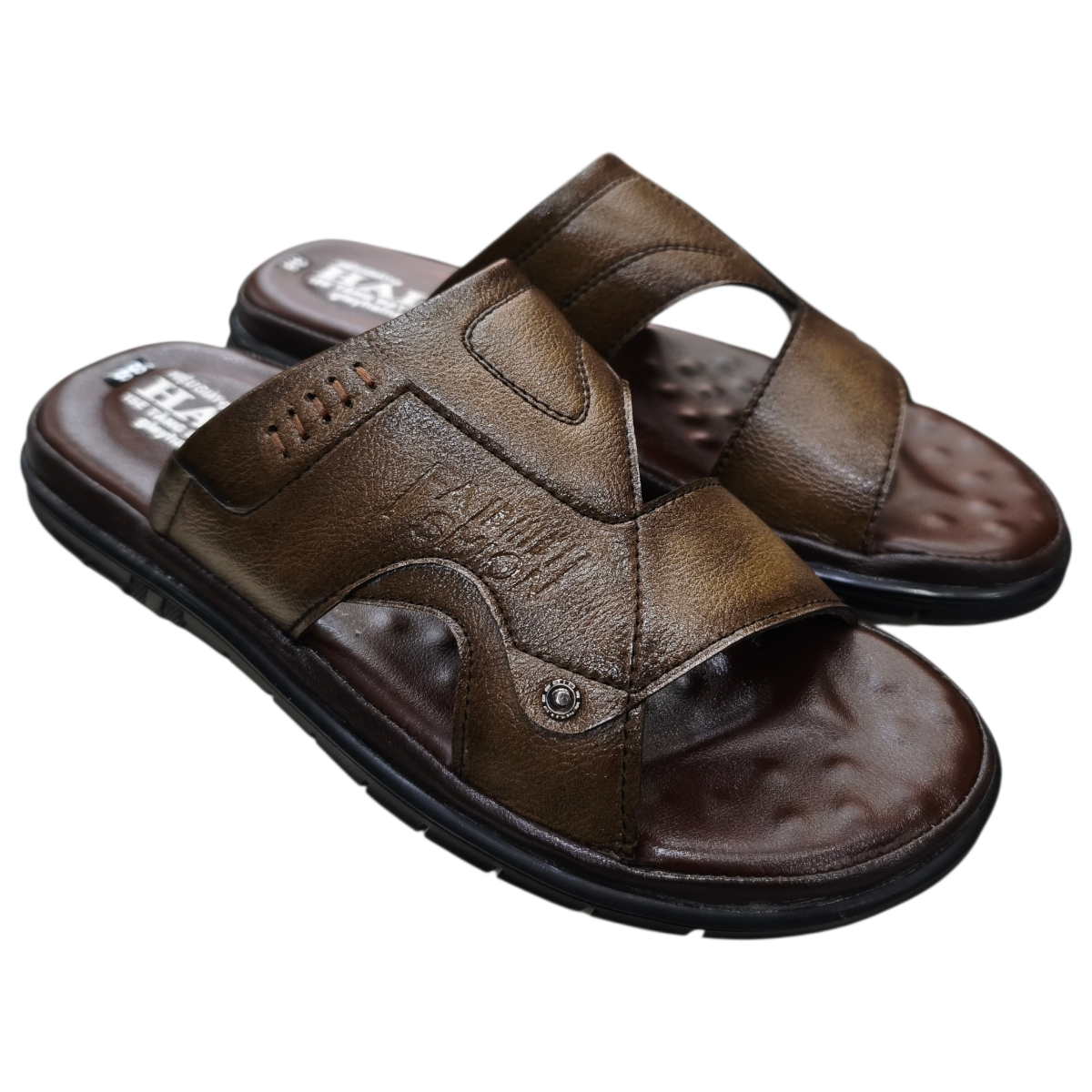 Dép nam quai chéo Hải Nancy da bò cao cấp 46743V