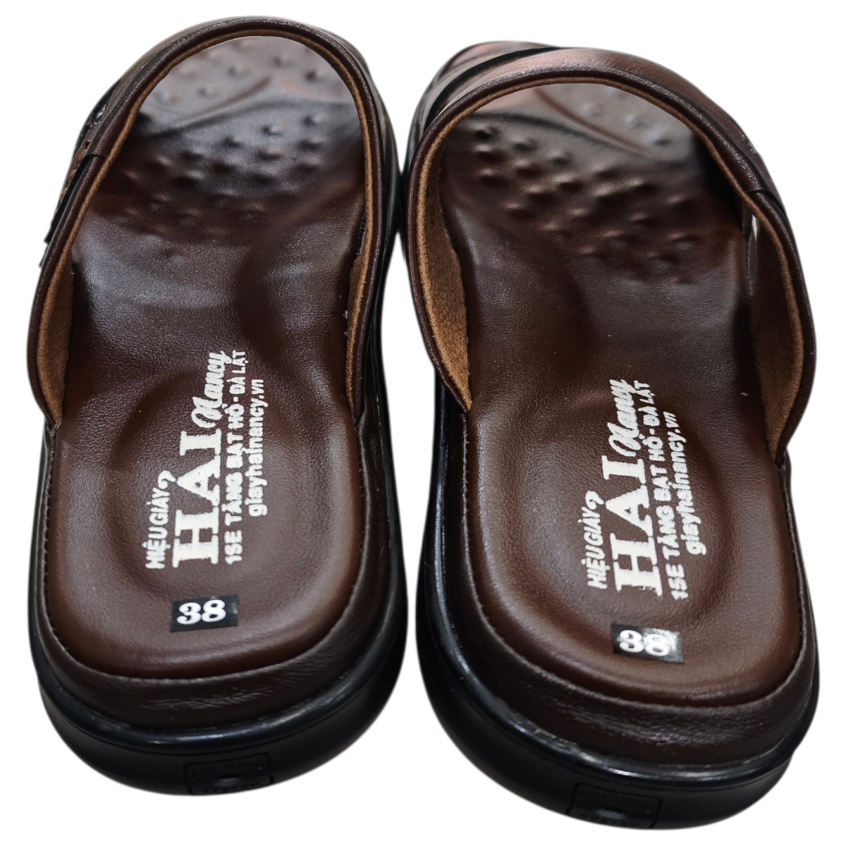 Dép nam quai chéo Hải Nancy da bò cao cấp 46747N