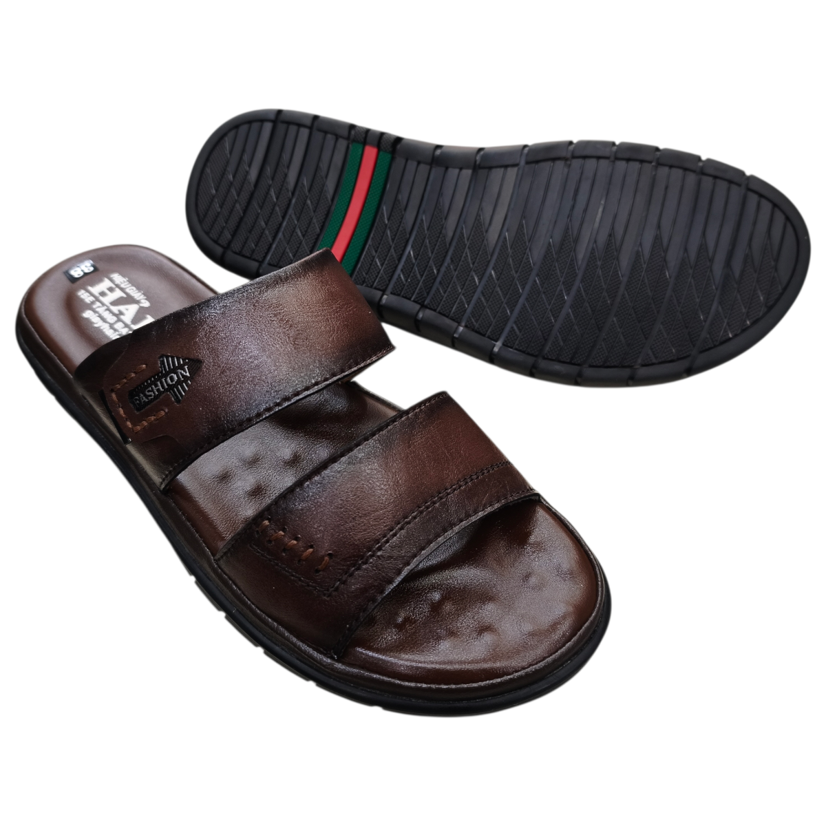 Dép nam quai chéo Hải Nancy da bò cao cấp 46747N