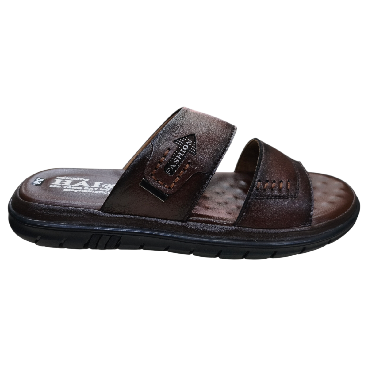 Dép nam quai chéo Hải Nancy da bò cao cấp 46747N