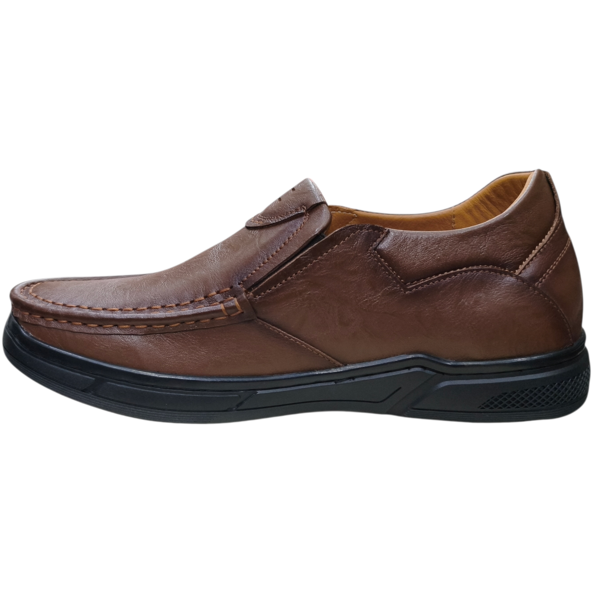 Giày mọi nam tăng chiều cao xỏ chân Hải Nancy da bò cao cấp HH514N