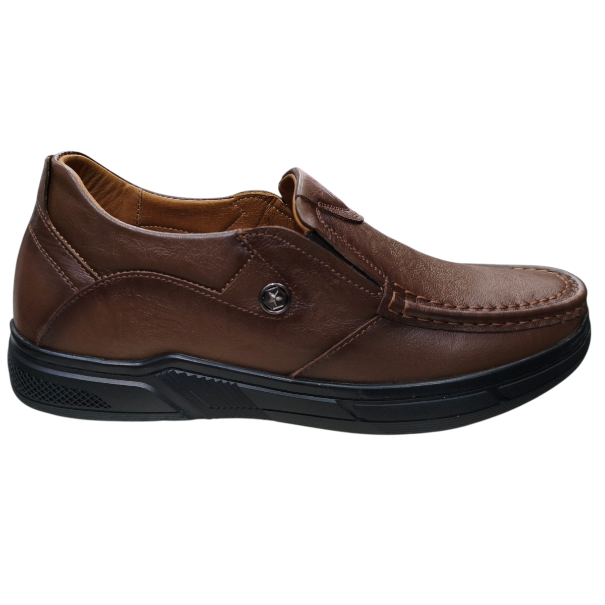 Giày mọi nam tăng chiều cao xỏ chân Hải Nancy da bò cao cấp HH514N