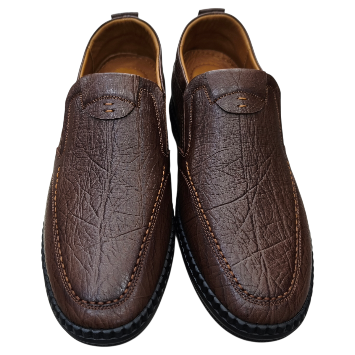 Giày mọi nam tăng chiều cao xỏ chân Hải Nancy da bò cao cấp HH501N