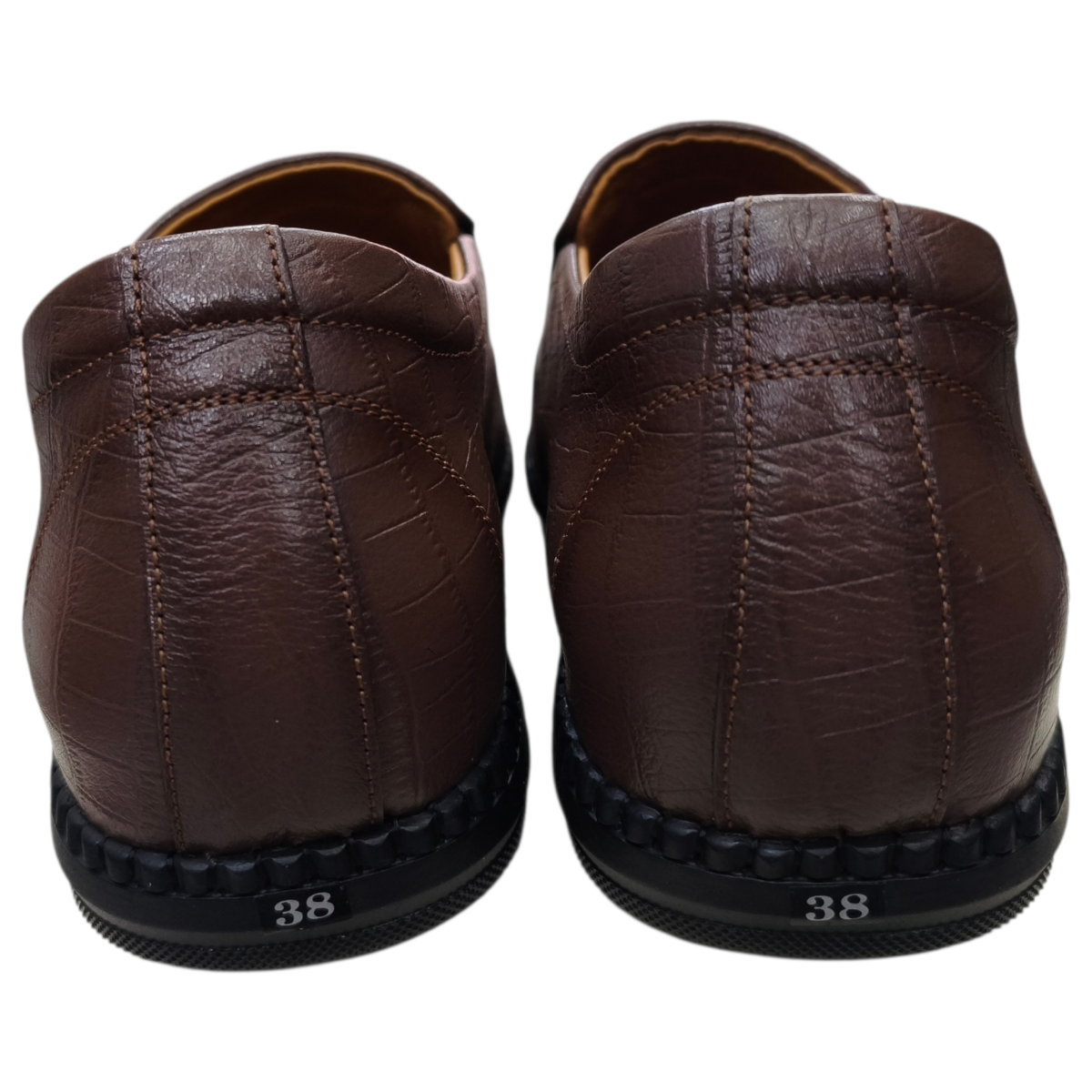 Giày mọi nam tăng chiều cao xỏ chân Hải Nancy da bò cao cấp HH500N