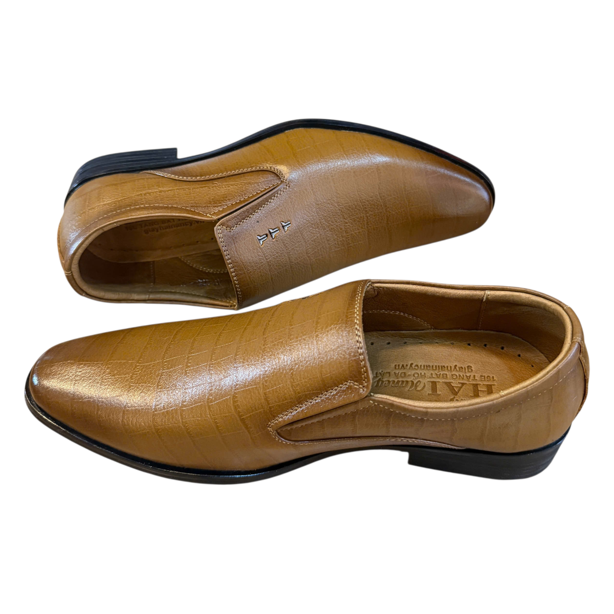 Giày tây nam xỏ chân Hải Nancy da bò vân HT6012V