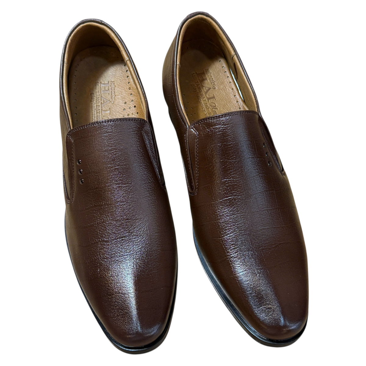 Giày tây nam tăng chiều cao xỏ chân Hải Nancy da bò vân C601N