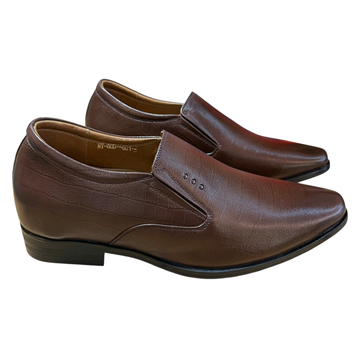 Giày tây nam tăng chiều cao xỏ chân Hải Nancy da bò vân C601N