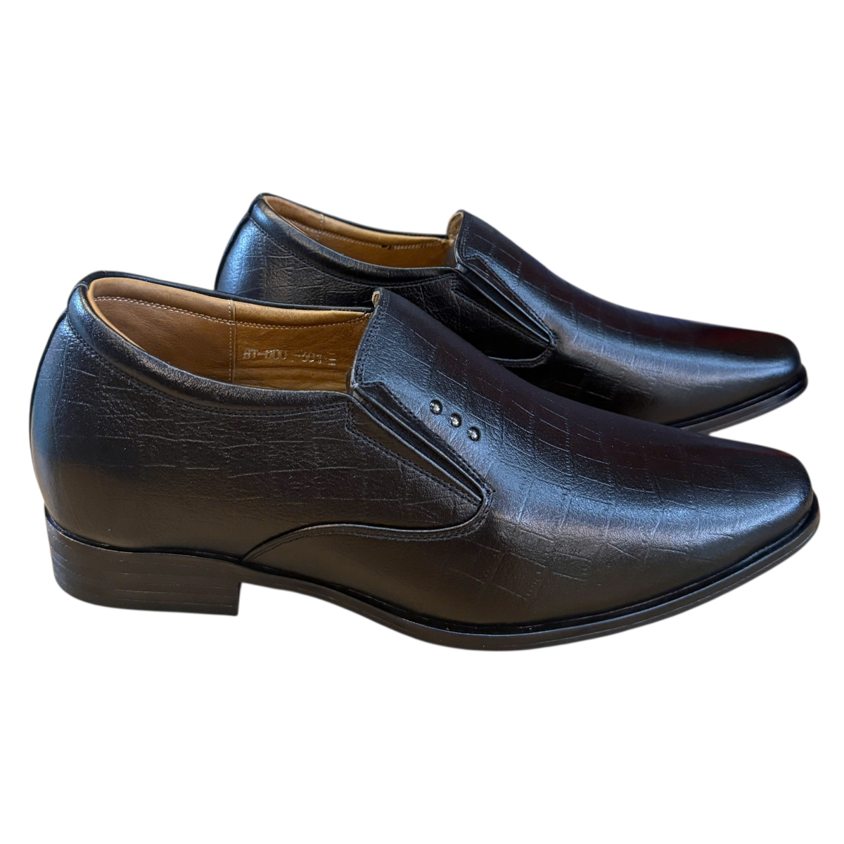 Giày tây nam tăng chiều cao xỏ chân Hải Nancy da bò vân C601D