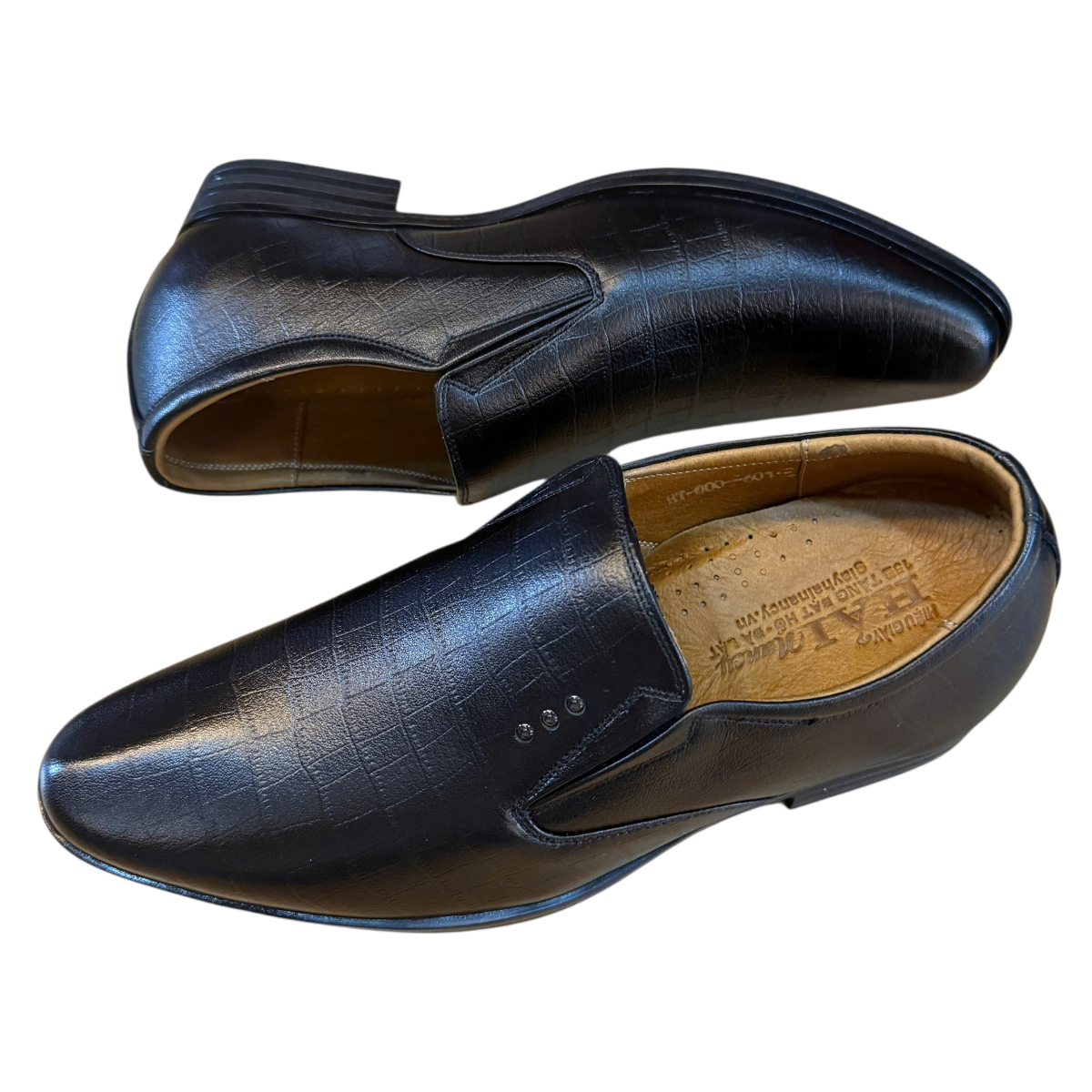 Giày tây nam tăng chiều cao xỏ chân Hải Nancy da bò vân C601D