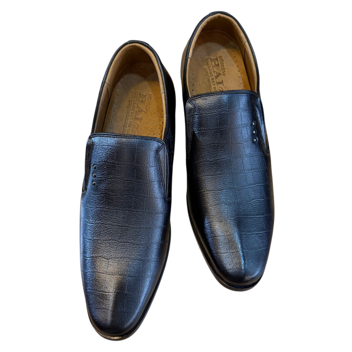 Giày tây nam tăng chiều cao xỏ chân Hải Nancy da bò vân C601D