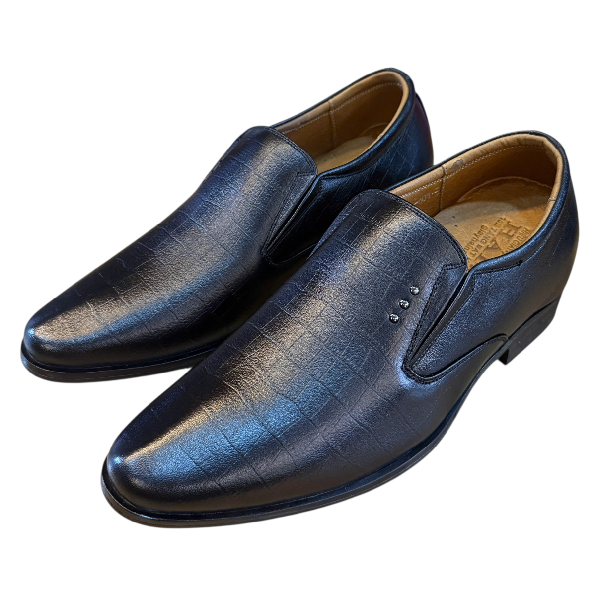 Giày tây nam tăng chiều cao xỏ chân Hải Nancy da bò vân C601D