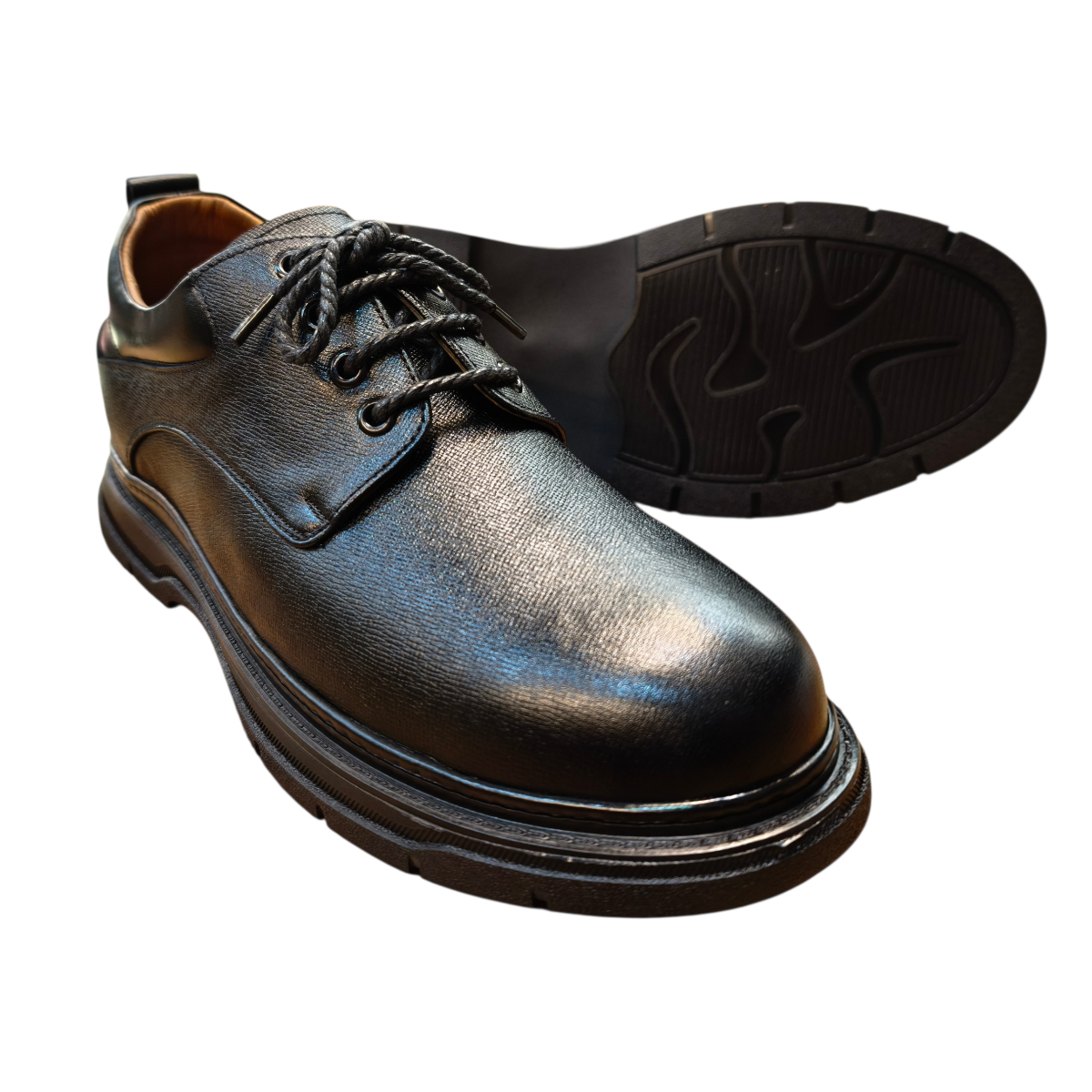 Giày tây nam tăng chiều cao cột dây Hải Nancy da bò cao cấp C2548D