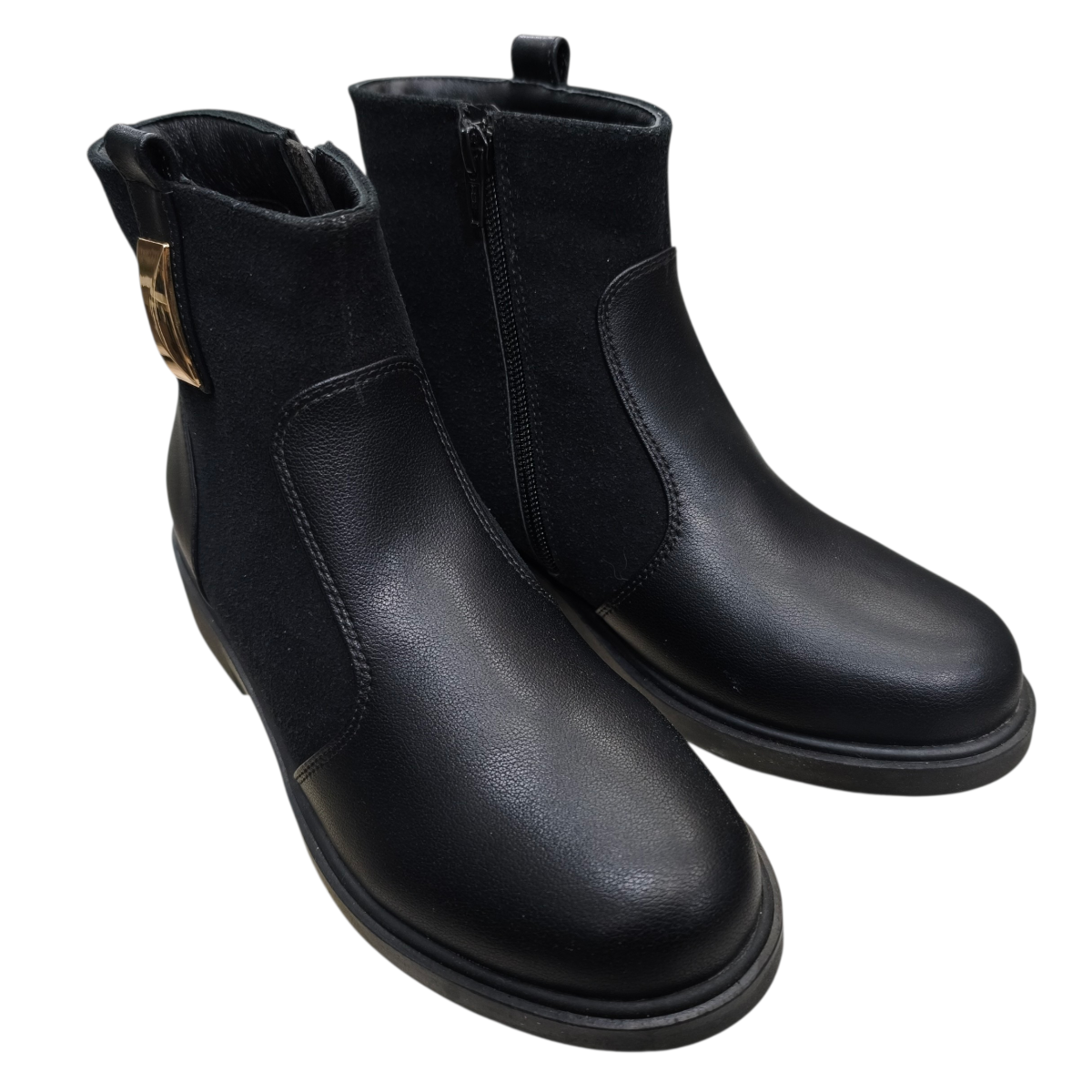 Giày bốt nữ khoá kéo 1 bên Hải Nancy da bò cao cấp DHU929D