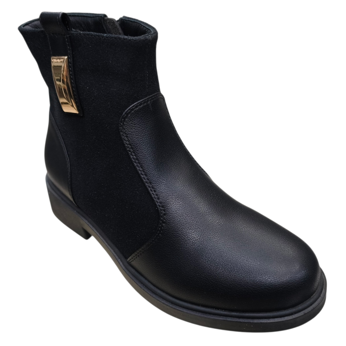 Giày bốt nữ khoá kéo 1 bên Hải Nancy da bò cao cấp DHU929D