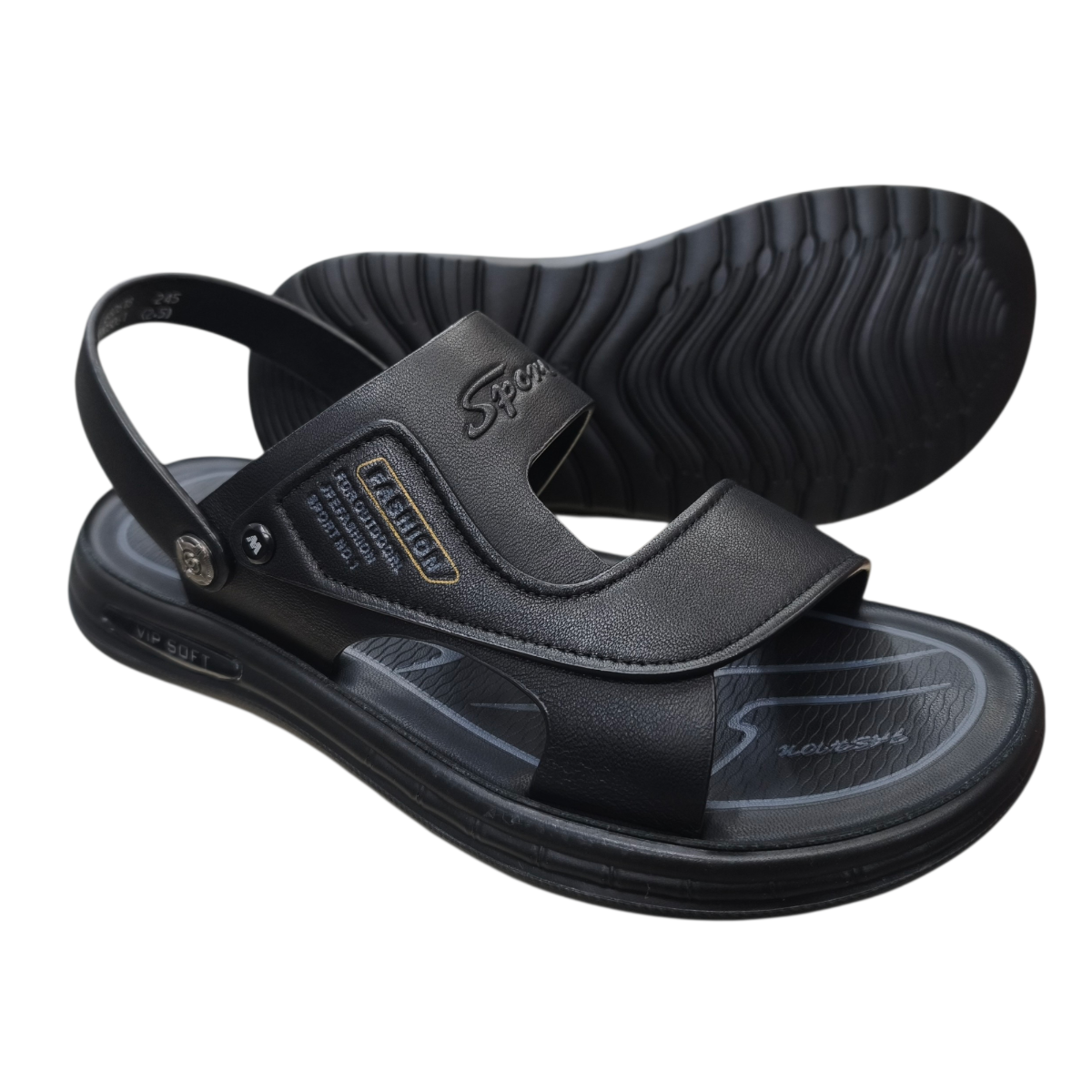 Sandal nam quai chéo Hải Nancy da bò cao cấp 682618D