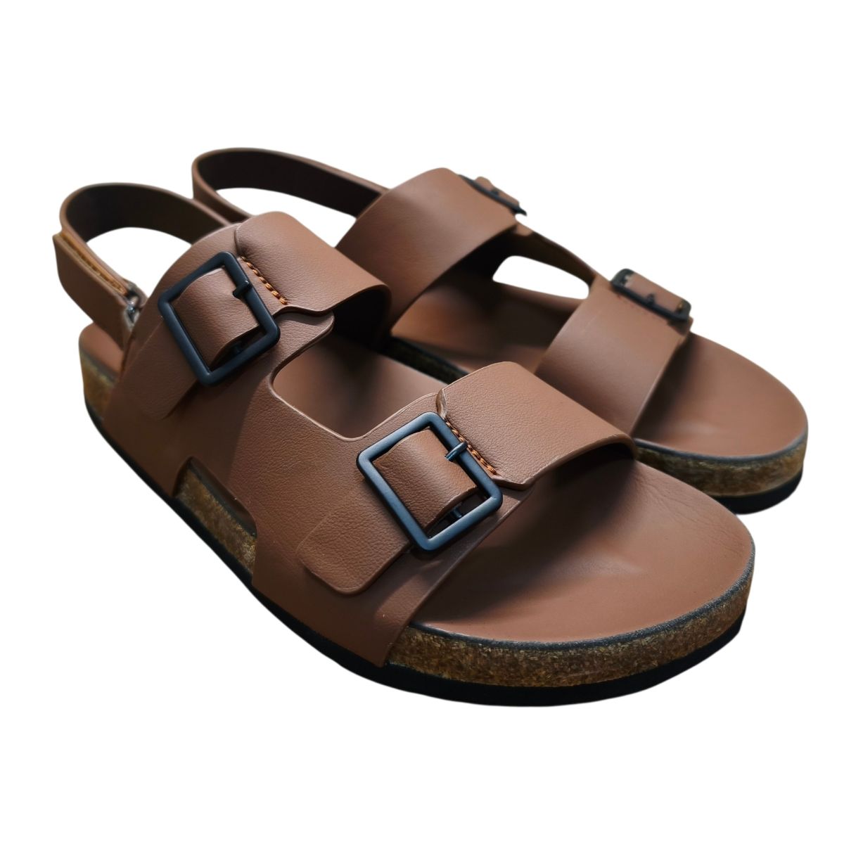 Sandal nam quai chéo Hải Nancy da bò trơn SC02V