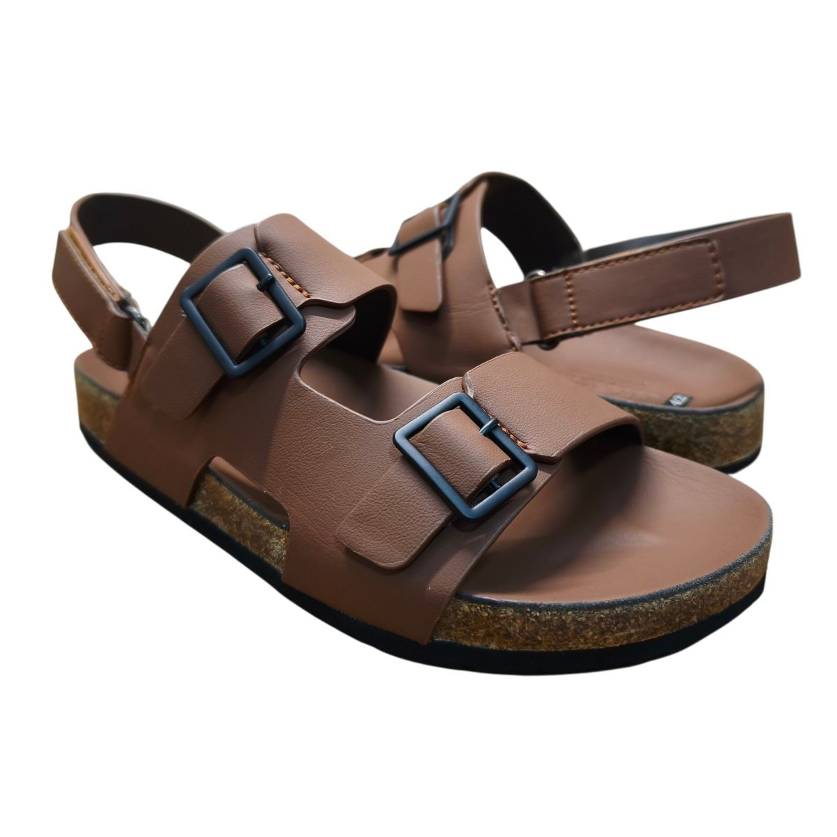 Sandal nam quai chéo Hải Nancy da bò trơn SC02V