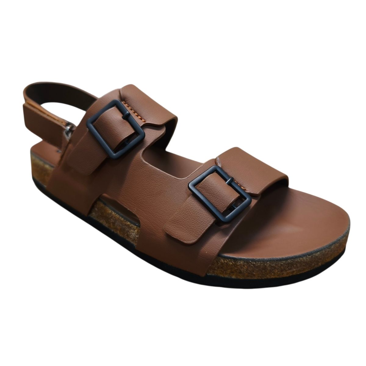 Sandal nam quai chéo Hải Nancy da bò trơn SC02V