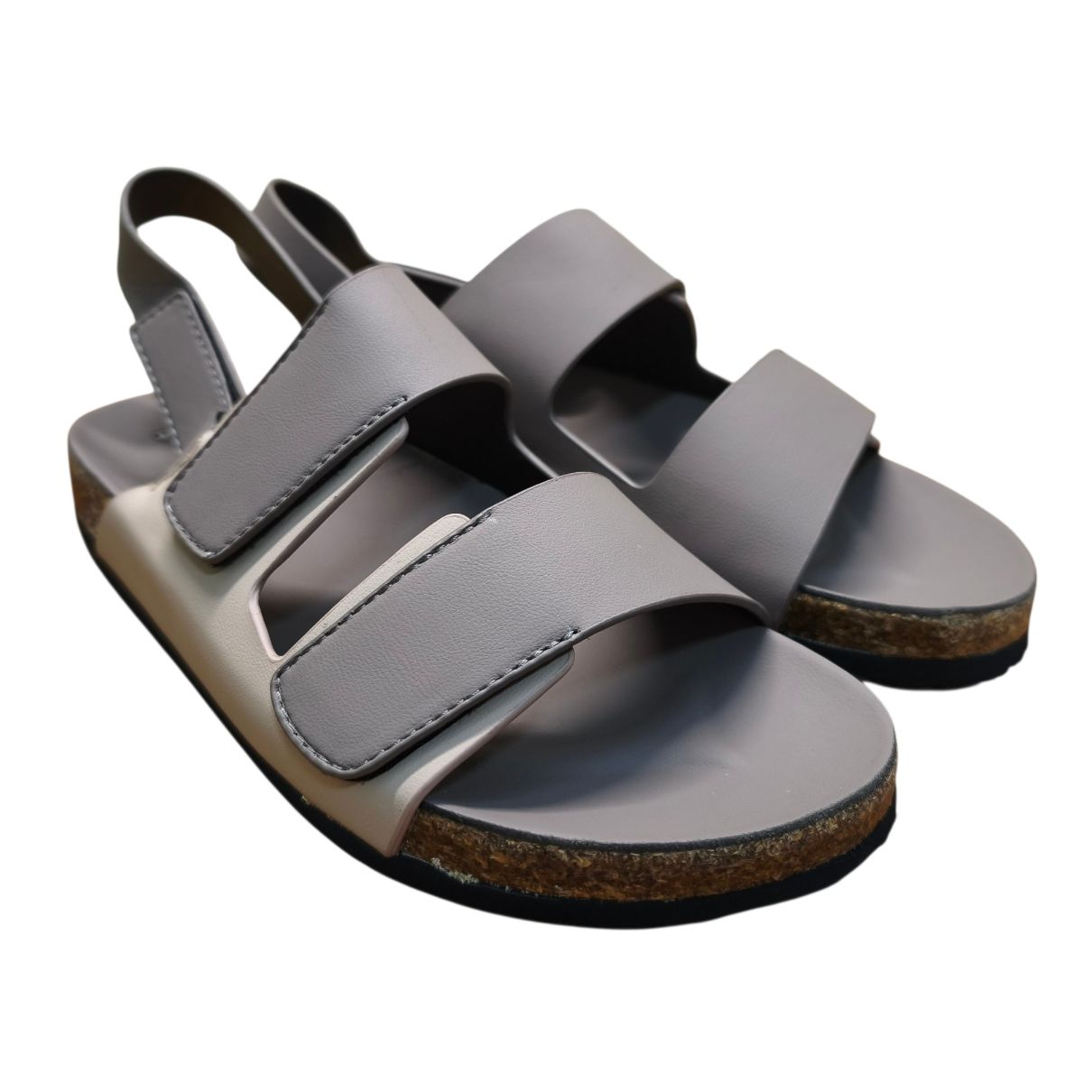 Sandal nam quai chéo Hải Nancy da bò trơn SC01X