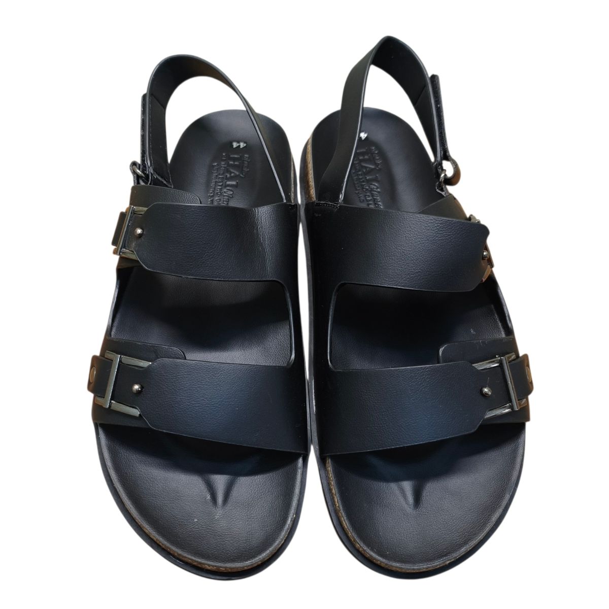 Sandal nam quai chéo Hải Nancy da bò trơn SC01D
