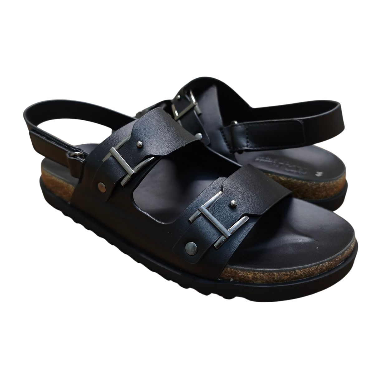 Sandal nam quai chéo Hải Nancy da bò trơn SC01D
