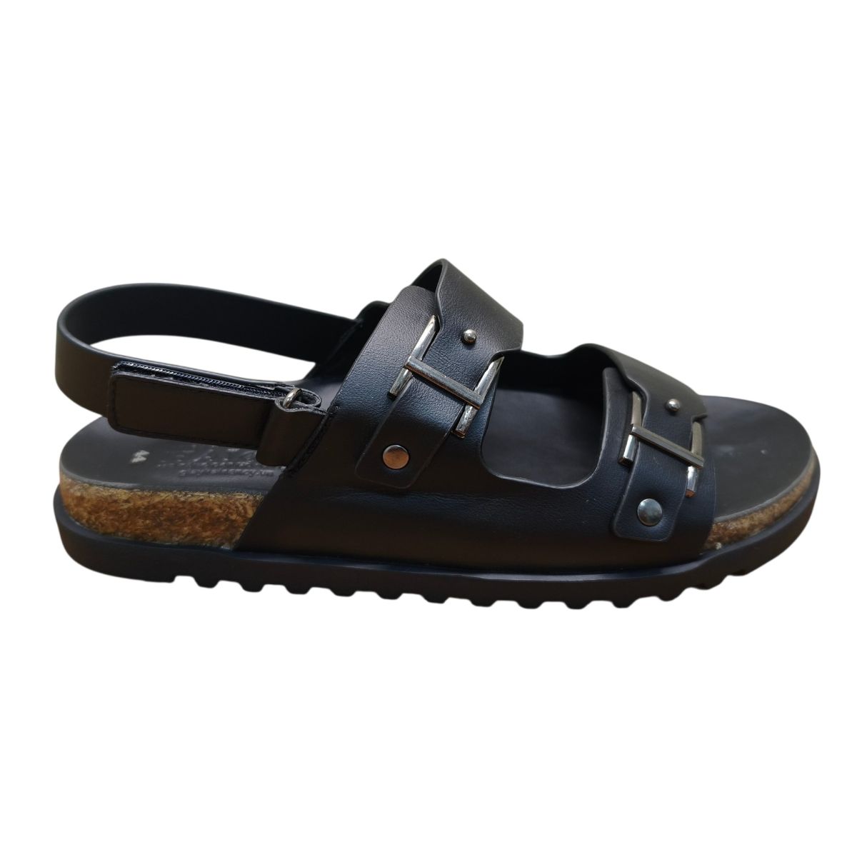 Sandal nam quai chéo Hải Nancy da bò trơn SC01D