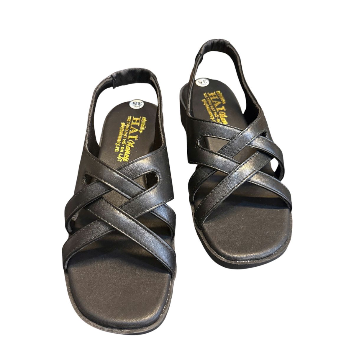 Sandal nữ quai chéo Hải Nancy da bò trơn SH622D