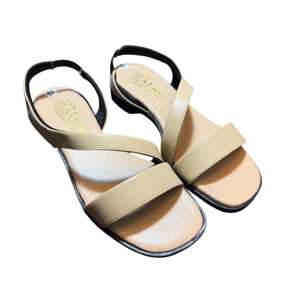 Sandal nữ quai chéo Hải Nancy da bò trơn SH621K