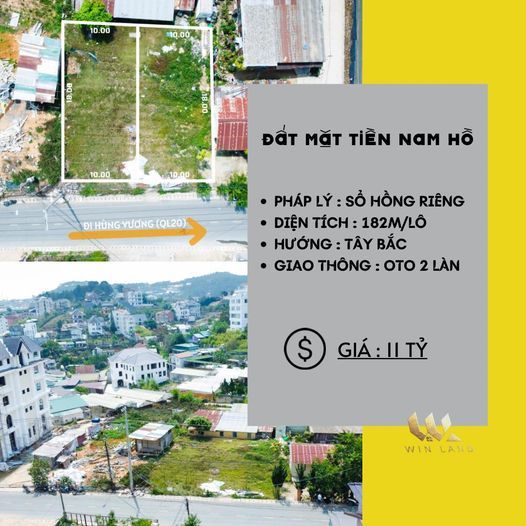 2 lô Mặt tiền Nam Hồ  - Giá: 11ty/lô